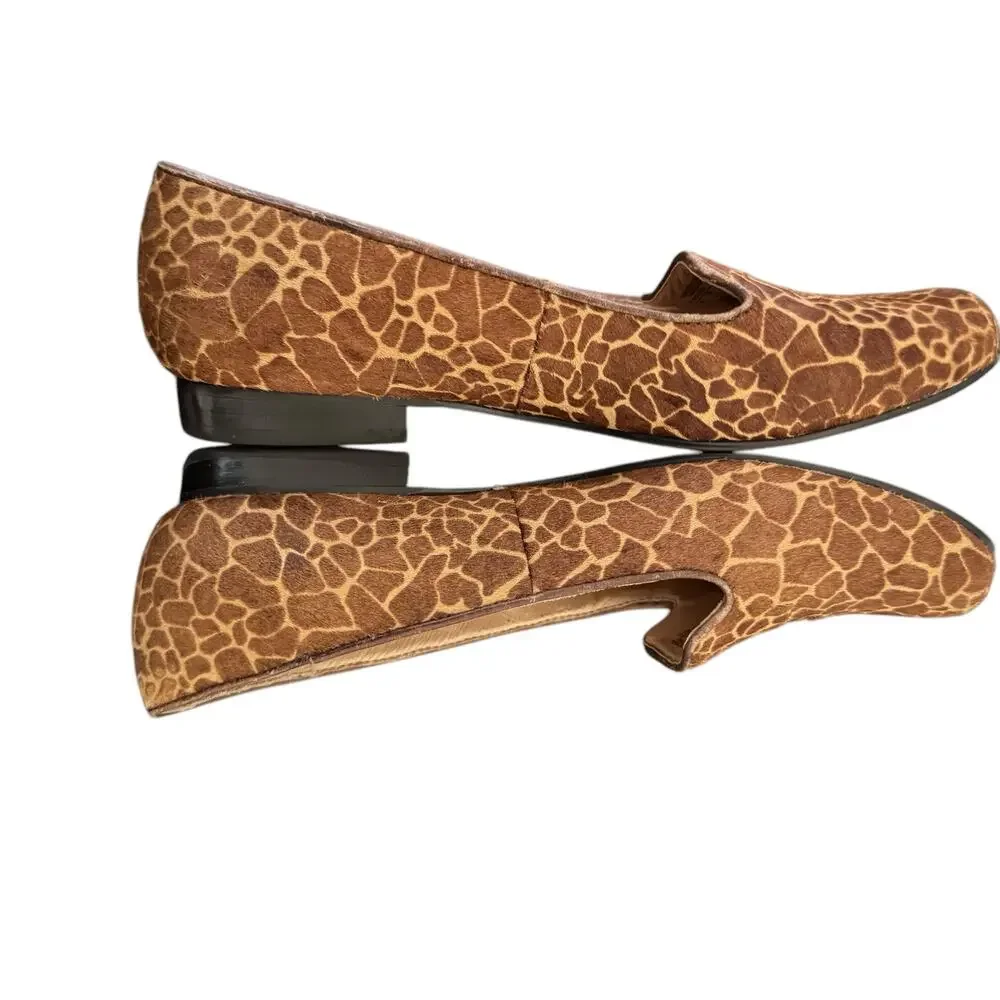 Fossil Shoes Women's 7.5 Giraffe Print Flat Fossil Slip‎ On Ballet